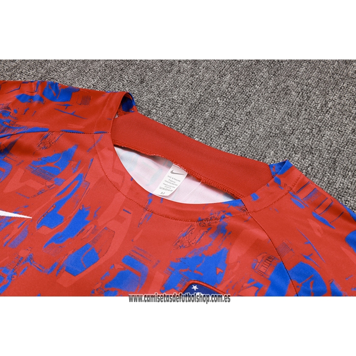 Chandal del Atletico Madrid 23-24 Manga Corta Rojo - Pantalon Corto